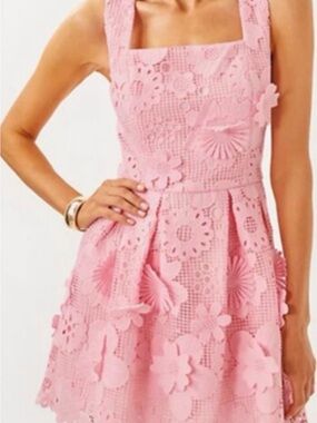 NWT Lilly Pulitzer Cindy Romper, Size 12 Pink Muse Passion